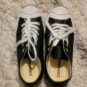 Converse Black Leather Jack Purcell Ox Shoes